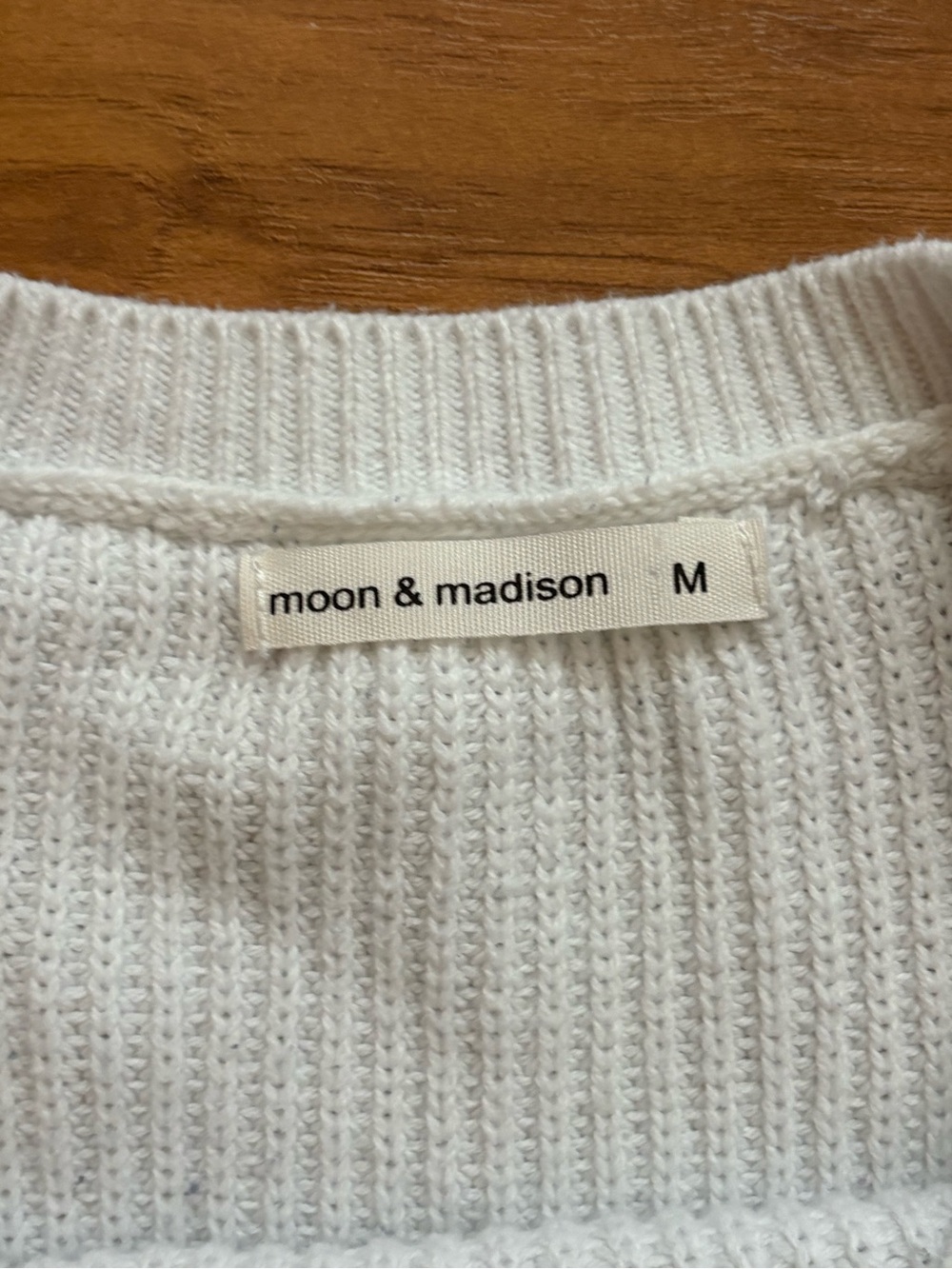 Moon & Madison black & White Striped Knit Sweater Top Medium - Picture 4 of 5